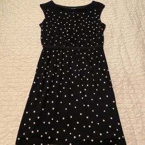Ann Taylor LOFT Polka Dot Black Dress